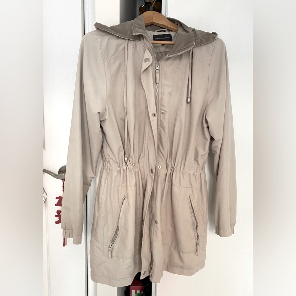 Women's Beige Hooded Jacket